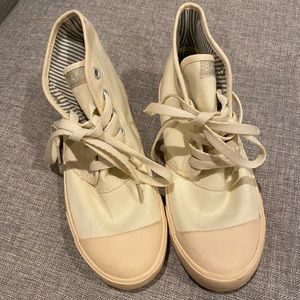 NWOT Vegan - Bangs Canvas High Tops, Off-white, W sz 7.5